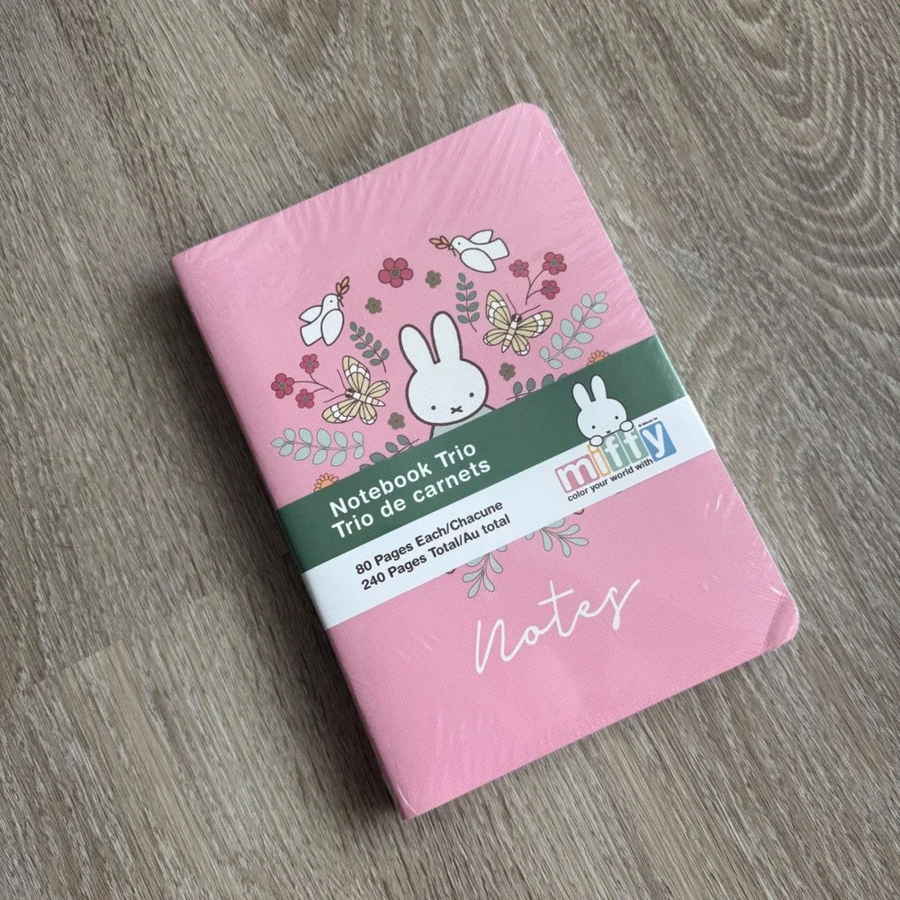 Miffy Notebook Trio 3-Pack Lined Journals Pink Yellow Blue Orange Circle Studio